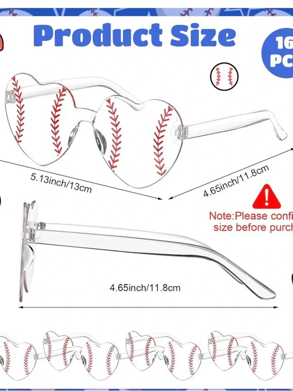 32 Piece Baseball Party Favor set with Sunglasses & Party Boxes - 2 Sets (64pcs)